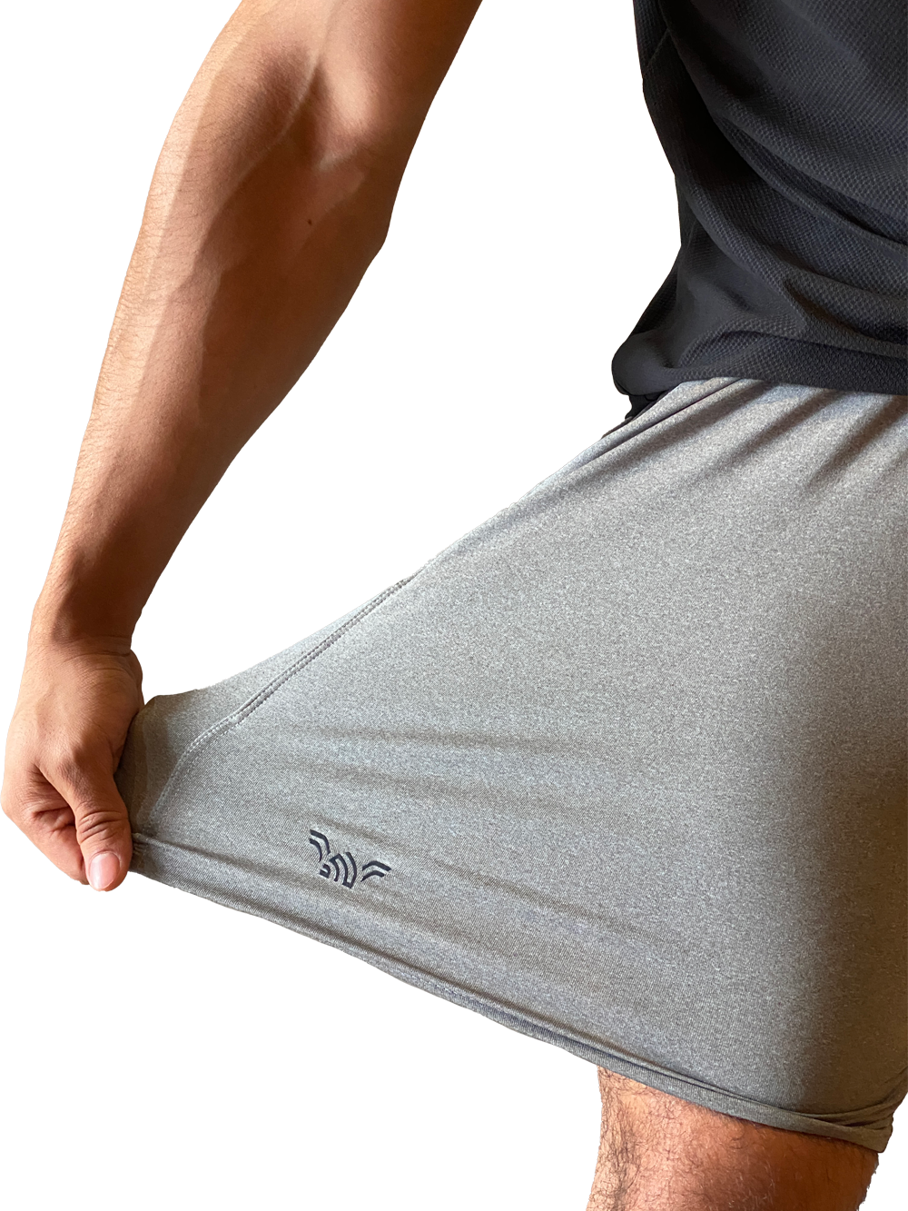 Shorts Masculino de Treino com Elastano Cinza
