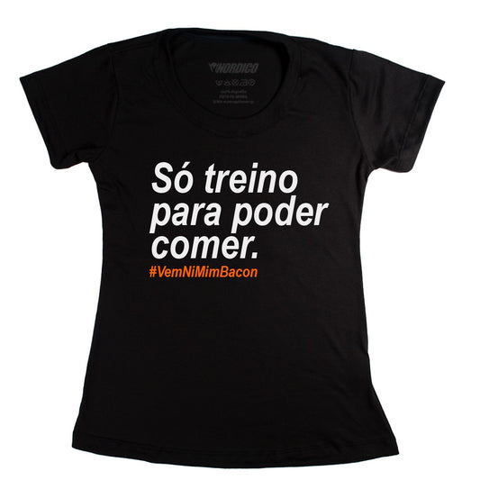 Baby Look Só Treino para Poder Comer preto