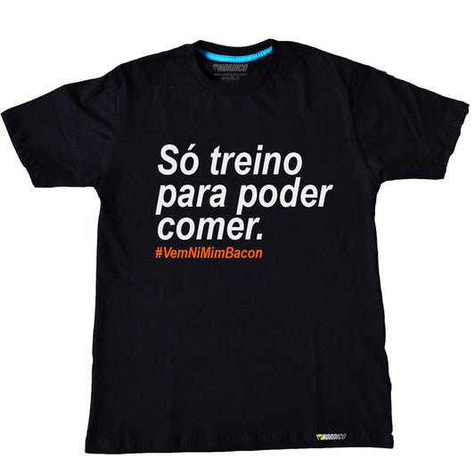 Camiseta Só Treino para Poder Comer cor preto