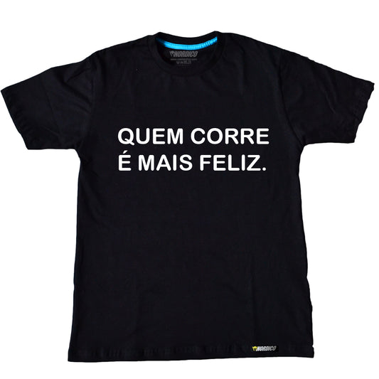 camiseta nordico quem corre é mais feliz cor preto
