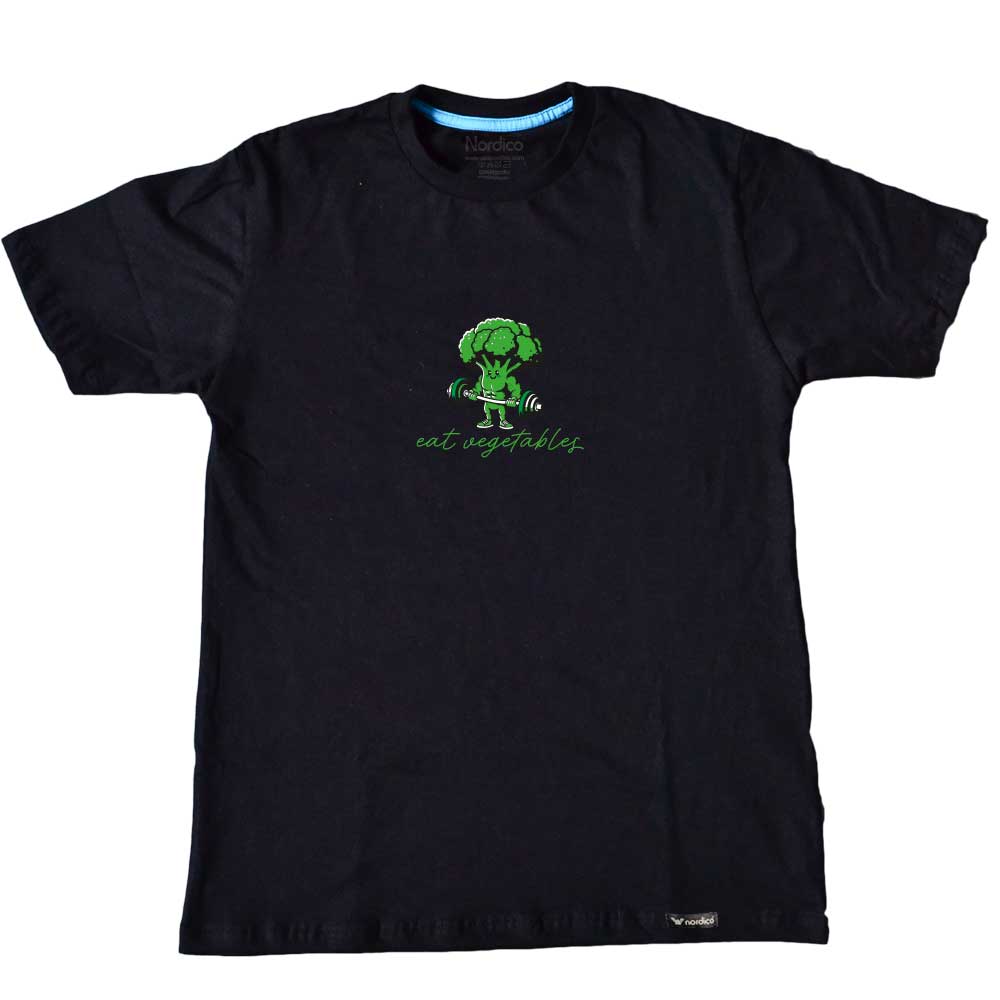 Camiseta eat vegetables cor preto